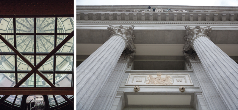 The interior of the copper-tipped dome can now be seen through a fire-rated glass ceiling.