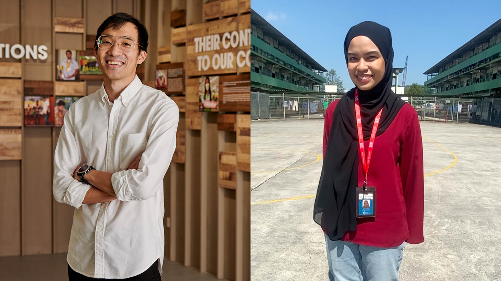 Officers Joel Tan and Ummu Aiman went the extra mile to ensure the wellbeing of migrant workers in the dormitories.