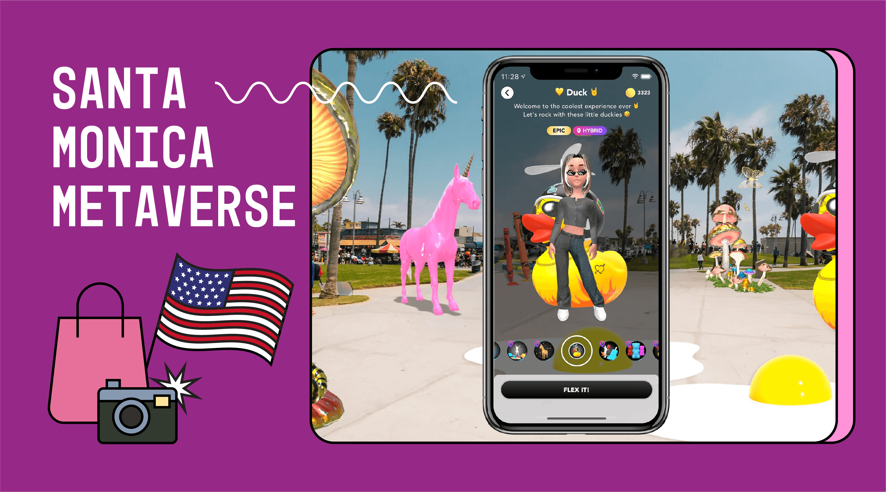 Santa Monica Metaverse a social app for a shopping district in California.
