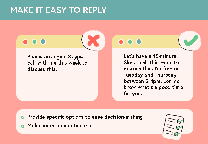Make it easy to reply.
