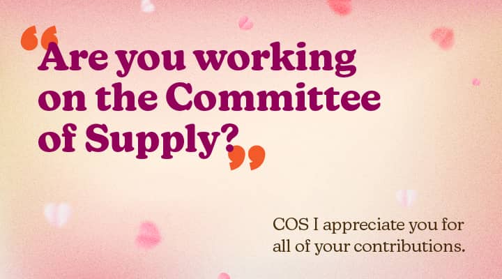 Are you working on the Committee of Supply?