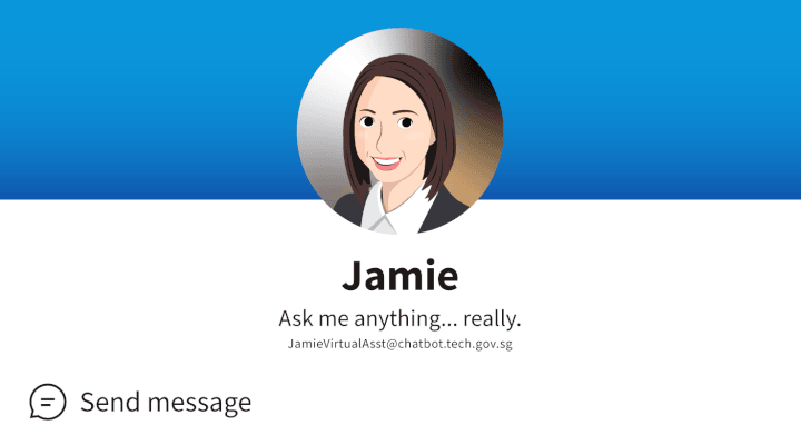 Jamie uses Natural Language Processing to answer questions posed by users on government websites – and she knows enough to give us information that cut across agencies.