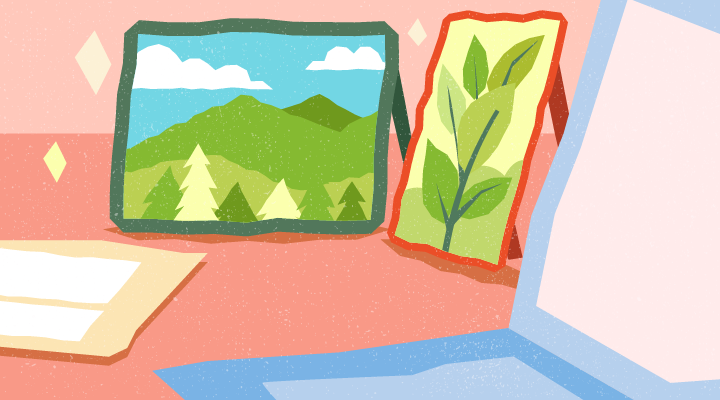 Pics of nature, dried flowers, or realistic fake plants