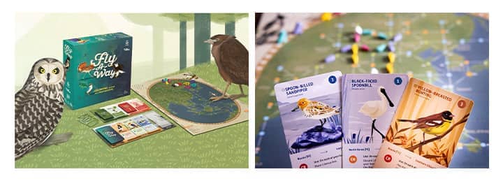 In Fly-A-Way, players guide the migratory birds in the game as they journey across continents